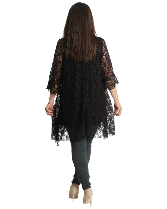 Επίσημη μακριά τουνίκ με όμορφη δαντέλα - Εκλεπτυσμένη εμφάνιση για κάθε περίσταση - Όλες οι εποχές