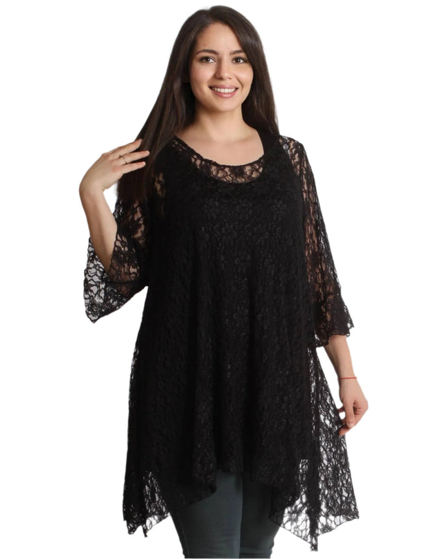 Επίσημη μακριά τουνίκ με όμορφη δαντέλα - Εκλεπτυσμένη εμφάνιση για κάθε περίσταση - Όλες οι εποχές