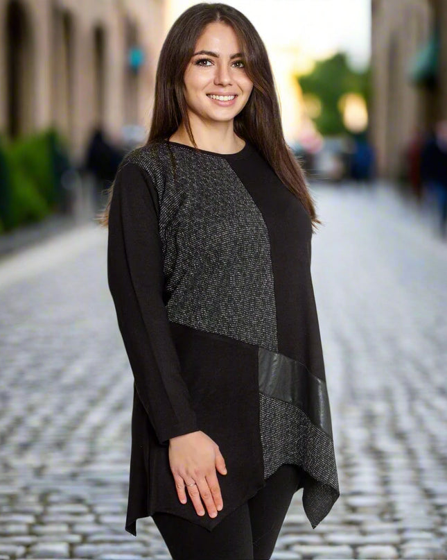 Επίσημη Μαξι Τουνίκ με Ασύμμετρη Γραμμή και Οικολογικό Δέρμα