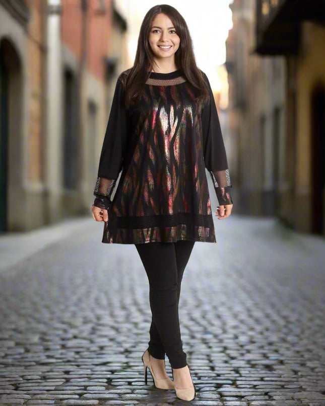 Επίσημη Μάξι Τουνίκ με Στοιχεία Λεπτού Δικτυού