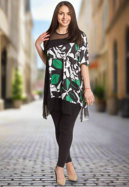 Μαύρη Τουνίκ Plus Size- Επίσημη Περίσταση - Άνοιξη-Καλοκαίρι