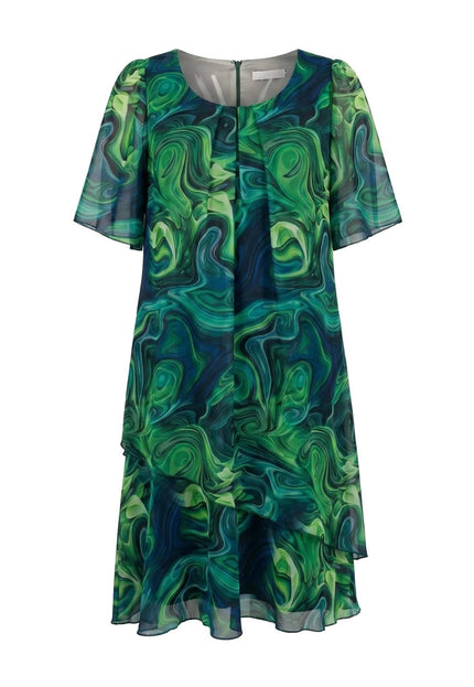 Σκούρο μπλε επίσημο φόρεμα μεγάλα μεγέθη με ασύμμετρο σιφόν