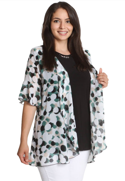 Σετ δύο κομματιών για γυναίκες - 2XL, 3XL, 4XL, 5XL - Άνοιξη-Καλοκαίρι