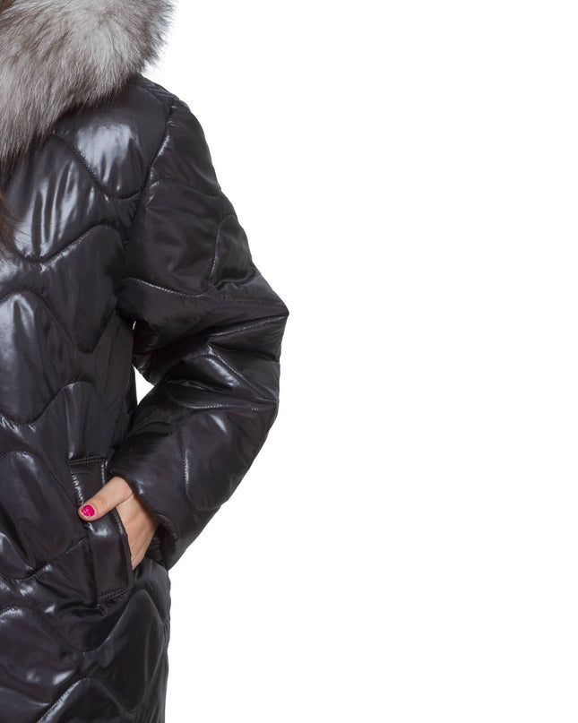 Κομψό Μαύρο Μπουφάν Plus Size - Φερμουάρ -καπιτονε - Επίσημο - Φθινόπωρο-Χειμώνας